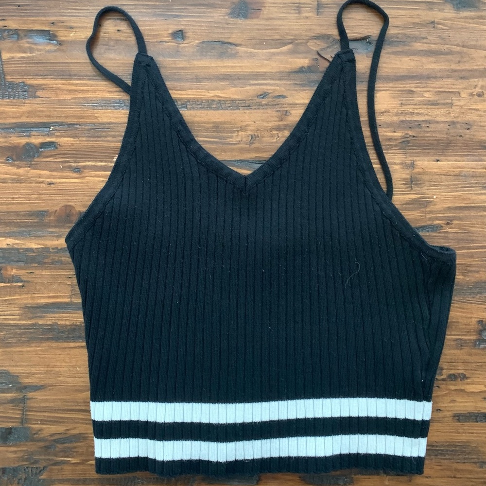 Black Knit Crop Top
